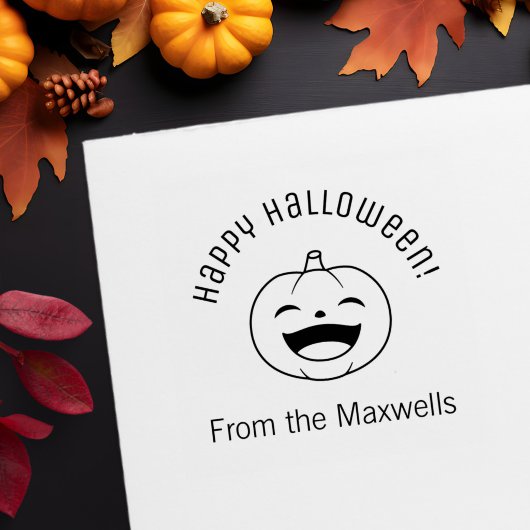 Laughing Halloween Pumpkin Arch Message Zelfinktende Stempel