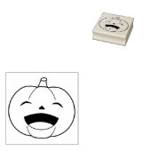 Laughing Halloween Pumpkin Doodle Rubberstempel (Gestempeld)
