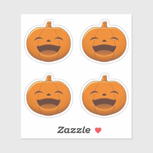 Laughing Halloween Pumpkin, Set of 4 Sticker (Vel)