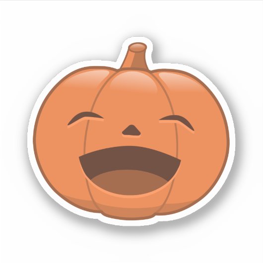 Laughing Halloween Pumpkin Sticker (Voorkant)