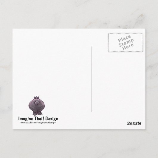 Laughing Hippo Art Briefkaart (Achterkant)