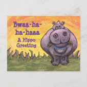 Laughing Hippo Art Briefkaart (Voorkant)
