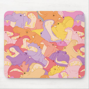 Laughing Hippos - warm colours Muismat