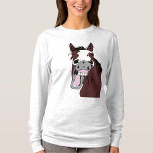 Laughing Horse Head Humor voor paardenovers T-shirt