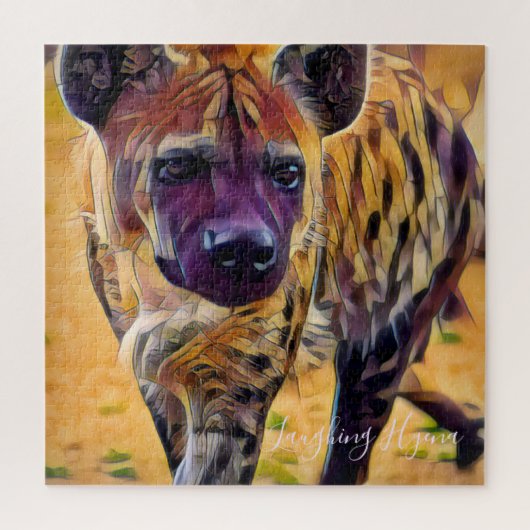 Laughing Hyena [Square Jigzaag puzzle] Legpuzzel (Verticaal)