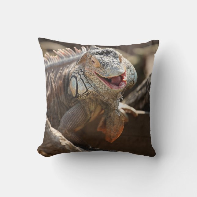Laughing Iguana Photo Kussen (Voorkant)