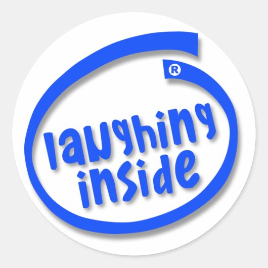 Laughing Inside Ronde Sticker (Voorkant)