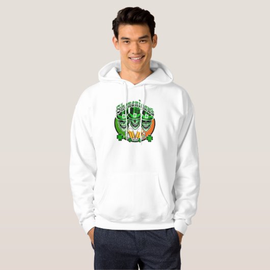 Laughing Irish Leprechaun Skulls : Shenanigans Hoodie (Voorkant volledig)