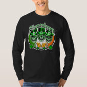 Laughing Irish Leprechaun Skulls : Shenanigans T-shirt (Voorkant)