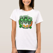 Laughing Irish Leprechaun Skulls: Shenanigans T-shirt (Voorkant)