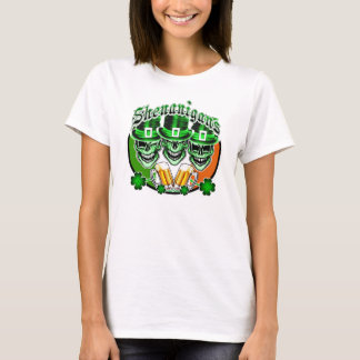 Laughing Irish Leprechaun Skulls: Shenanigans T-shirt