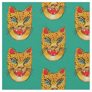 Laughing Jaguar Waterverf Green Stof