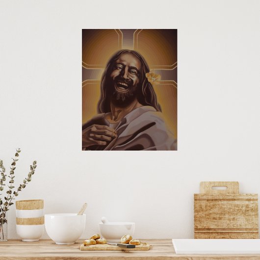 Laughing Jesus poster (Keuken)