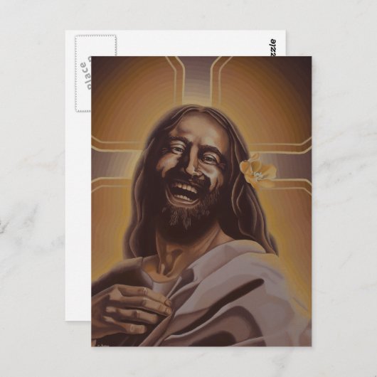 Laughing Jesus postkaart (Voorkant / Achterkant)