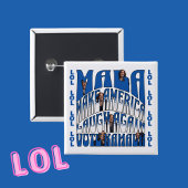 Laughing Kamala Vierkante Button 5,1 Cm