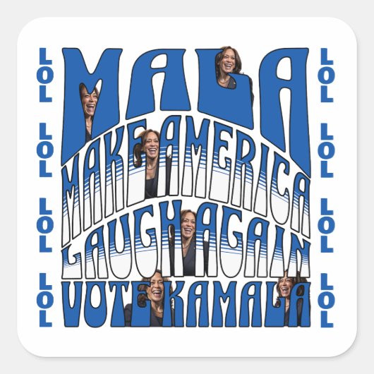 Laughing Kamala Vierkante Sticker (Voorkant)