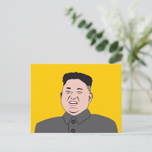 Laughing Kim Jon-un Briefkaart (Staand voorkant)
