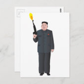 Laughing Kim Jong-un vuurt een pistool in de lucht Briefkaart (Voorkant / Achterkant)