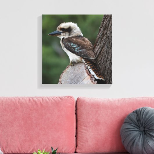 Laughing Kookaburra Australia Bird Canvas Afdruk (Insitu (Woonkamer))
