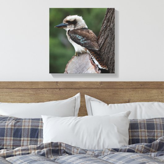 Laughing Kookaburra Australia Bird Canvas Afdruk (Insitu (Slaapkamer))