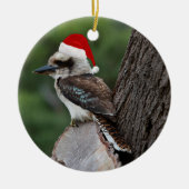 Laughing Kookaburra Bird Kerstrode kerstkerstkerst Keramisch Ornament (Voorkant)