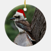Laughing Kookaburra Bird Kerstrode kerstkerstkerst Keramisch Ornament (Achterkant)