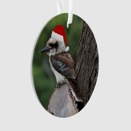 Laughing Kookaburra Bird Kerstrode kerstkerstkerst Ornament (voorkant)