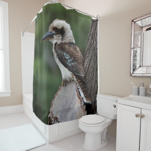 Laughing Kookaburra Bird Tree Douchegordijn (In situ)