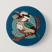 Laughing Kookaburra Ronde Button 7,6 Cm (Voorkant)
