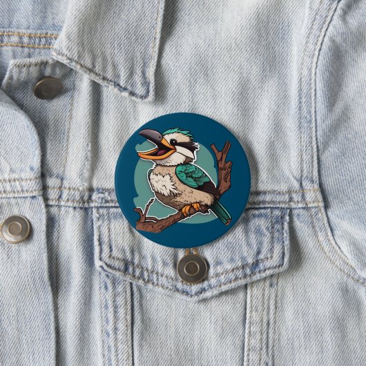 Laughing Kookaburra Ronde Button 7,6 Cm (In situ)