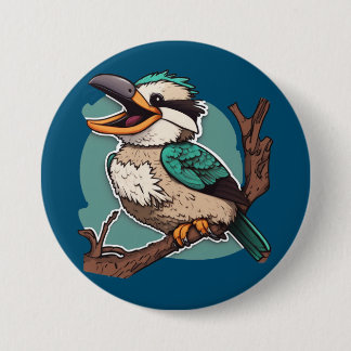 Laughing Kookaburra Ronde Button 7,6 Cm