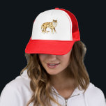 Laughing Leopard Waterverf Trucker Pet<br><div class="desc">De fiesta begon in deze leuke vrachtwagenhoed met handbeschilderde glimlachte luipaard. Waterverf kunst alleen voor jou! Pas het aan met je eigen tekst. Bekijk mijn winkel voor meer overeenkomende design!</div>