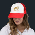 Laughing Leopard Waterverf Trucker Pet<br><div class="desc">De fiesta begon in deze leuke vrachtwagenhoed met handbeschilderde glimlachte luipaard. Waterverf kunst alleen voor jou! Pas het aan met je eigen tekst. Bekijk mijn winkel voor meer overeenkomende design!</div>