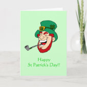 Laughing Leprechaun St Patrick's Day Kaart (Voorkant)