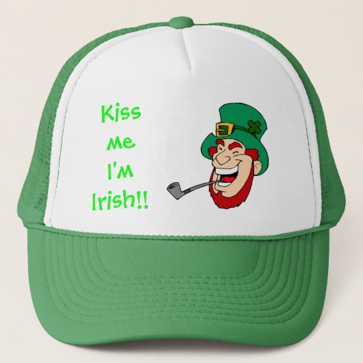 Laughing Leprechaun St Patrick's Day Trucker Pet (Voorkant)