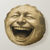 Laughing man in the moon, surreal fantasy throw pi rond kussen (Achterkant)
