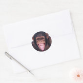 Laughing Monkey Ronde Sticker (Envelop)