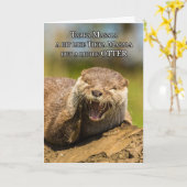 Laughing Otter Leuke Verjaardag Wenskaart Humor Kaart (Gele Bloem)
