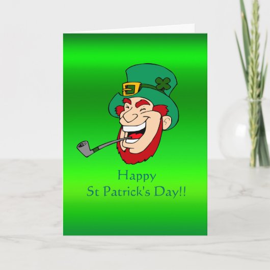 Laughing Paddy - St Patrick's Day Metallic Effect Kaart (Voorkant)