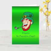 Laughing Paddy - St Patrick's Day Metallic Effect Kaart (Gele Bloem)