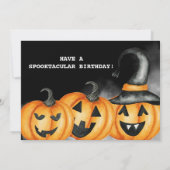 Laughing Pumpkin Happy Birthday Halloween Kaart (Achterkant)