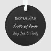 Laughing Santa and Snowman Christmas Baby Photo Ornament (achterkant)