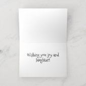 Laughing Santa Reindeer Lab Folded Folie Feestdagenkaart (Binnenlaag)