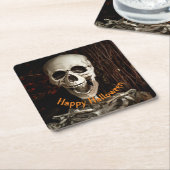 Laughing Skeleton Halloween Paper Kartonnen Onderzetters (Schuin)