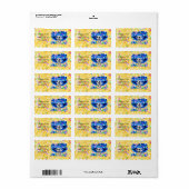 Laughing Skeleton Woman in Blue Bonnet Etiket (Full Sheet)