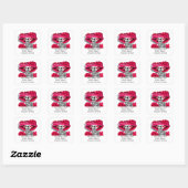 Laughing Skeleton Woman in Red Bonnet Vierkante Sticker (Vel)