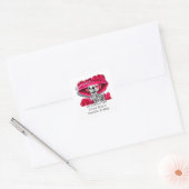 Laughing Skeleton Woman in Red Bonnet Vierkante Sticker (Envelop)