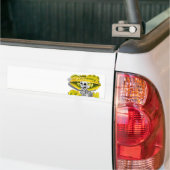 Laughing Skeleton Woman in Yellow Bonnet Bumpersticker (Op Truck)