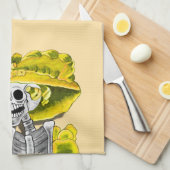 Laughing Skeleton Woman in Yellow Theedoek (Quarter Fold)