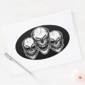 Laughing Skulls Ovale Sticker (Envelop)